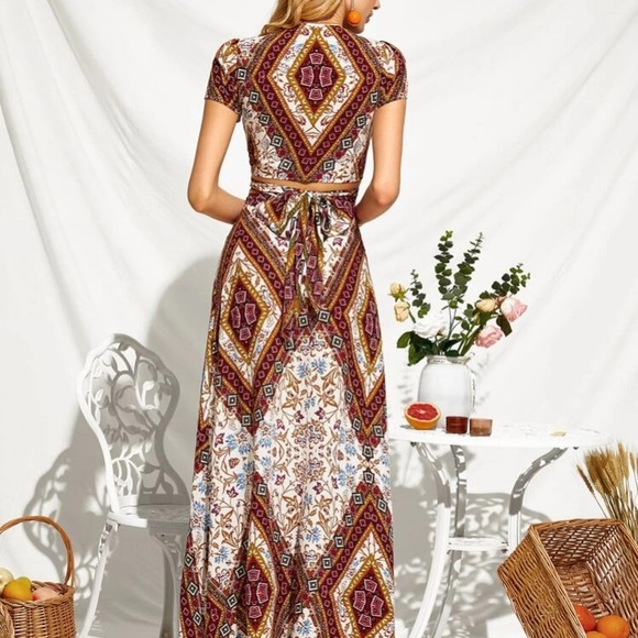 🆕Sexy Bohemian Gypsy Maxi Split Spring Skirt Set - Picture 5 of 8